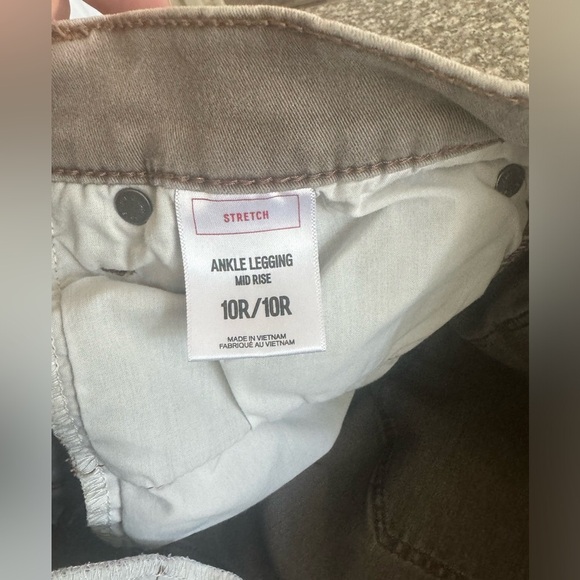 Express Ankle Legging Stretch Mid Rise Rise Jeans Gray Brown Size 10 R - Picture 3 of 8